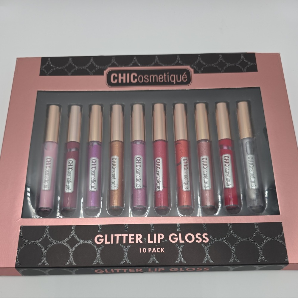 CHICosmetique Glitter Lip Gloss Collection 10 Shades Gift Pack